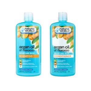 Bộ Dầu Gội Natural World Argan Nuôi Dưỡng, Phục Hồi Tóc Hư Tổn