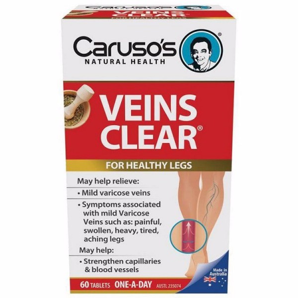 Viên Uống Caruso’s Veins Clear Của Úc Cải Thiện Suy Giãn Tĩnh Mạch