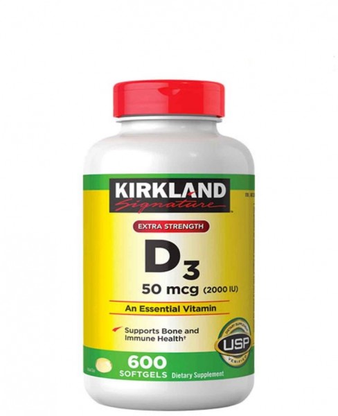 Viên Uống Vitamin D3 Kirkland Extra Strength D3 50mcg