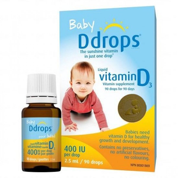 Baby Ddrops Vitamin D3 400 IU 90 Giọt Cho Trẻ Sơ Sinh