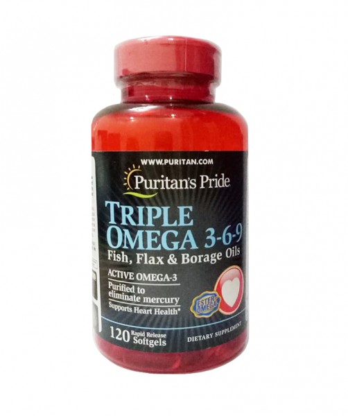 Puritan's Pride Triple Omega 3 6 9 Fish & Flax Oils