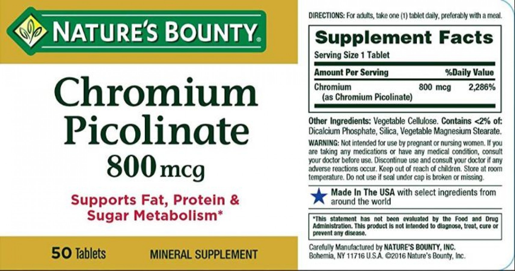 Viên Uống Chromium Picolinate 800mcg Của Mỹ
