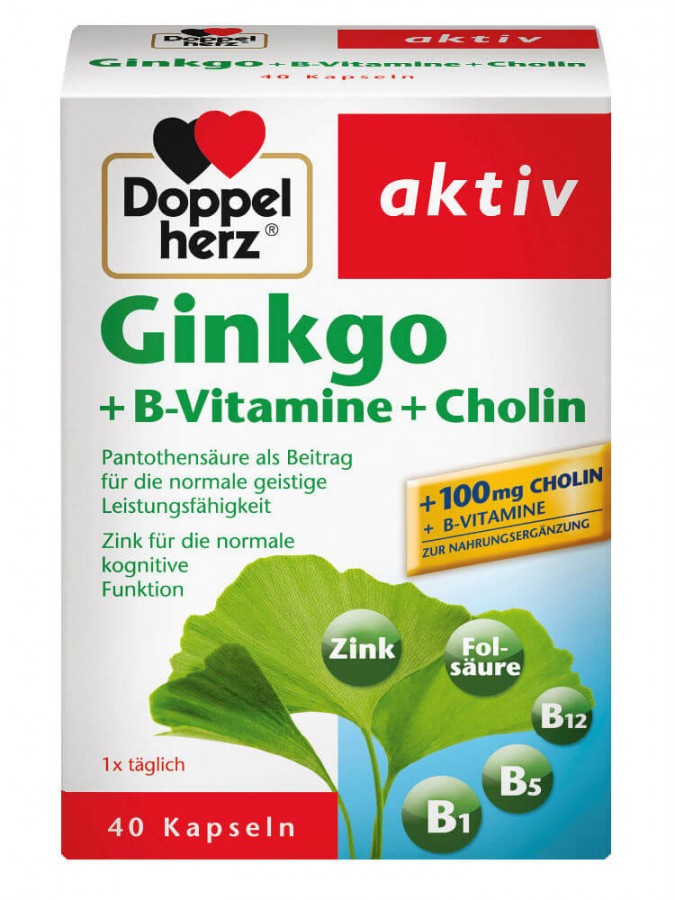 Viên Uống Bổ Não Doppelherz Aktiv Ginkgo + Vitamin B + Cholin