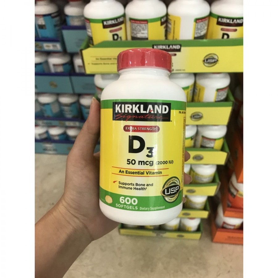 Viên Uống Vitamin D3 Kirkland Extra Strength D3 50mcg