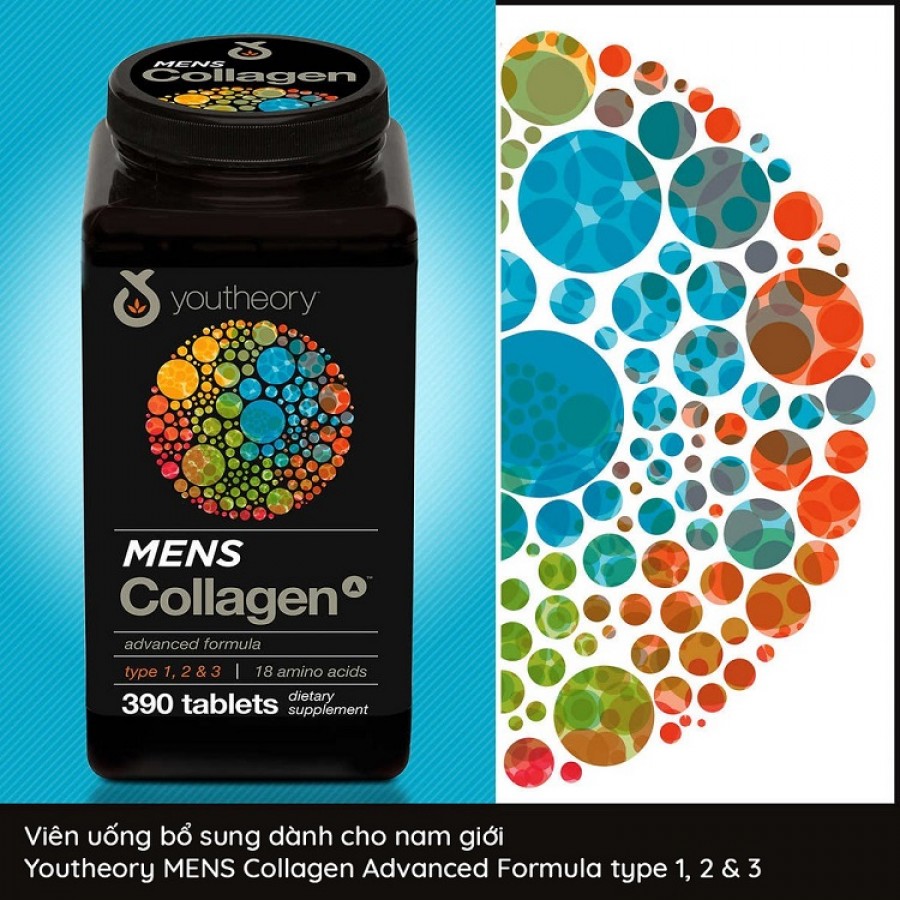Viên Uống Collagen Youtheory Men's Type 1, 2 & 3 Cho Nam 390 Viên