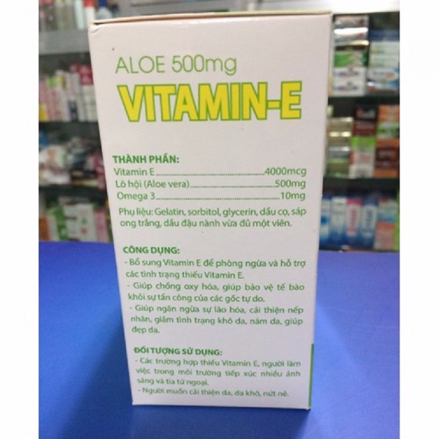 Vitamin E Lô Hội Aloe Vera 500mg ( 10 Viên/ Vỉ)