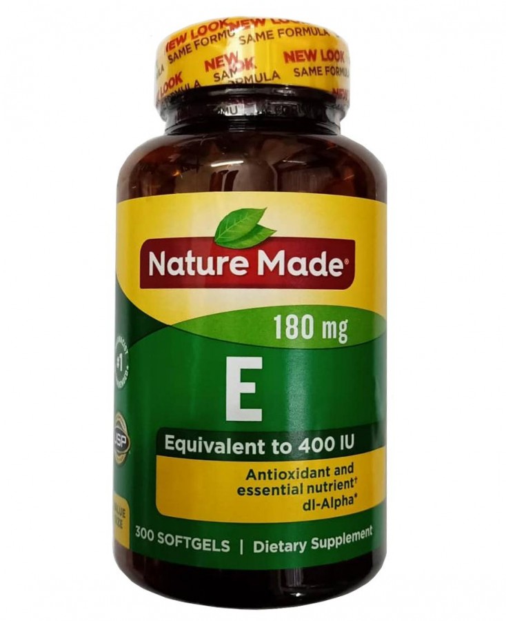 Nature Made Vitamin E 400 IU Làm Đẹp Da 180 Viên Nang Mềm