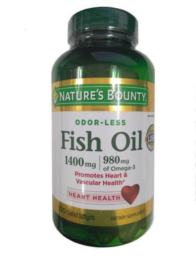 Dầu Cá Nature's Bounty Fish Oil 1400mg 130 Viên Không Mùi