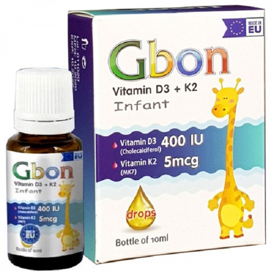 Vitamin D3 K2 Gbon Hỗ Trợ Tăng Chiều Cao Cho Trẻ Từ Sơ Sinh