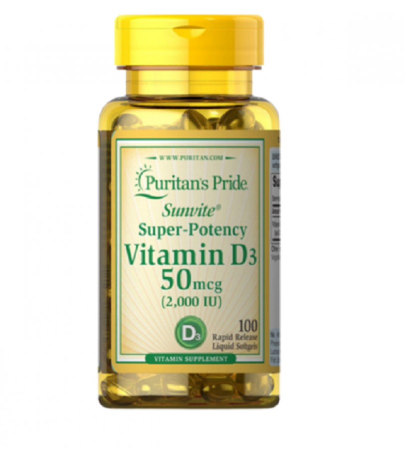Viên Uống Puritan's Pride Vitamin D3 50 Mcg 100 Viên