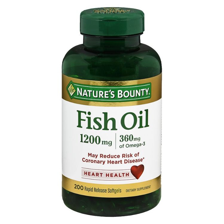 Dầu cá Nature's Bounty Fish Oil 1200mg hộp 200 viên xuất xứ từ Mỹ