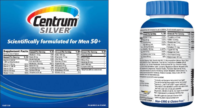 Vitamin tổng hợp Centrum Silver Men 50+, Vitamin tổng hợp cho nam, Vitamin tổng hợp cho nam trên 50 tuổi