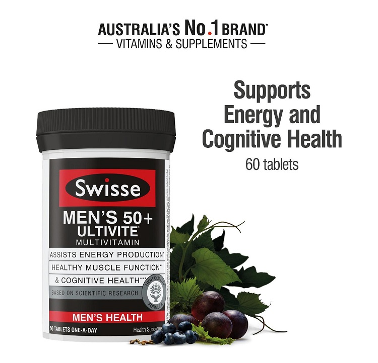Swisse Men’s Ultivite 50+,Vitamin tổng hợp cho nam Swisse Men’s Ultivite 50+