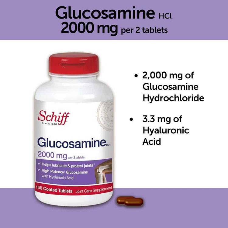 Schiff Glucosamine HCl 2000mg, viên uống trị xương khớp Schiff Glucosamine HCl 2000mg,