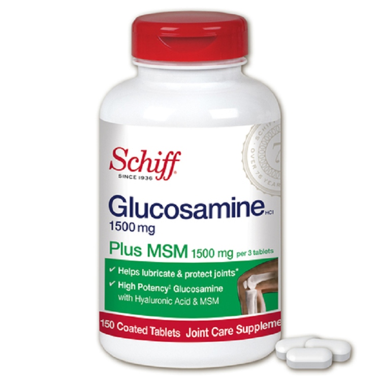 Schiff Glucosamine HCl Plus MSM 1500mg, viên uống xương khớp  Schiff Glucosamine HCl Plus MSM 1500mg, viên uống trị xương khớp  Schiff Glucosamine HCl Plus MSM 1500mg
