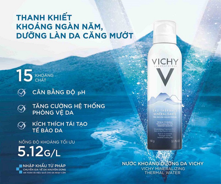 Xịt Khoáng Vichy, Vichy Thermal Spa Water, xịt khoáng Vichy Pháp