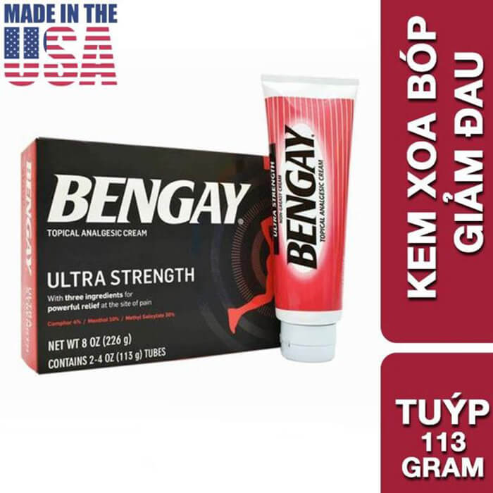 Bengay Ultra Strength, dầu xoa bóp Bengay của Mỹ, kem xoa bóp Bengay, đau xoa bóp Bengay của Mỹ, thuoc xoa Bengay, kem xoa bóp giảm đau Bengay