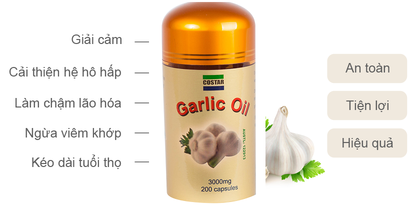Sử dụng tinh Dầu Tỏi Costar Garlic