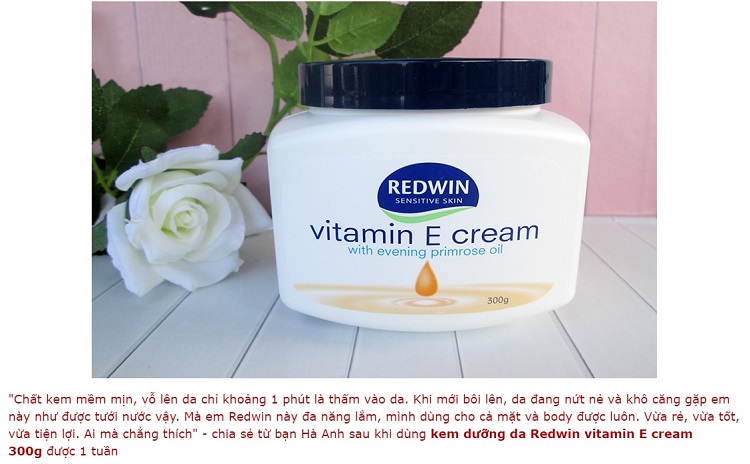 Kem dưỡng Vitamin E Redwin Úc, Kem dưỡng Redwin Vitamin E Cream