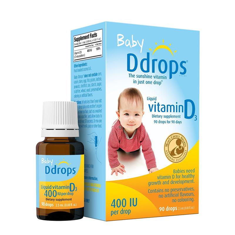 Baby Ddrops Vitamin D3 400 IU 90 giọt cho trẻ sơ sinh