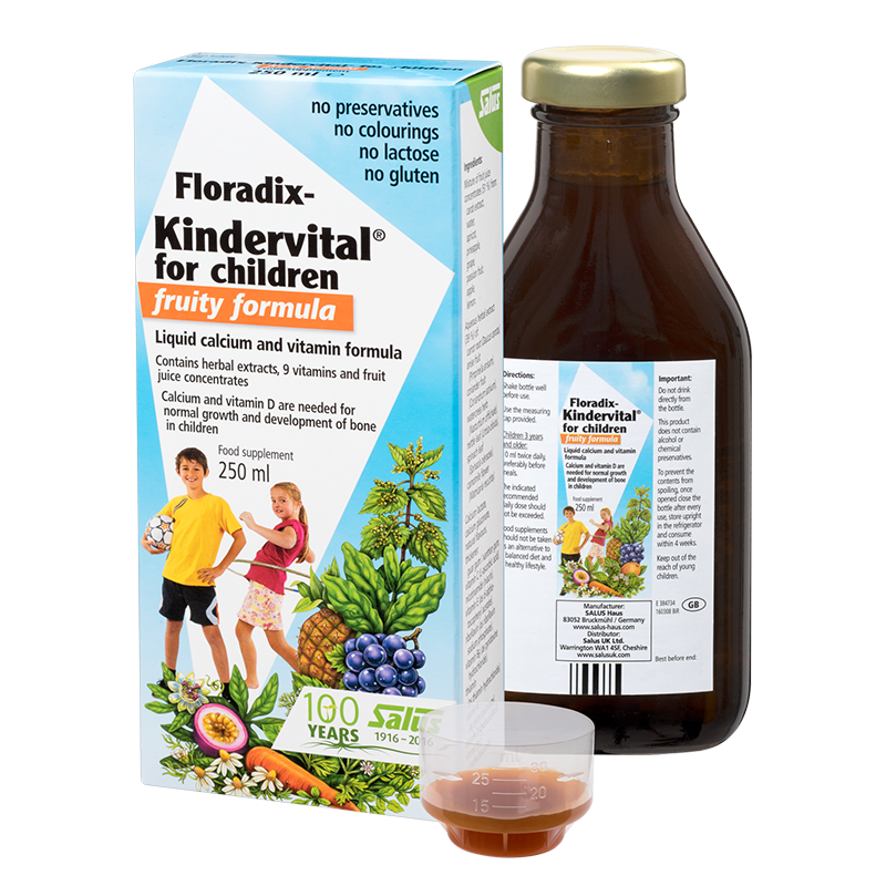 Siro Salus Floradix Kindervital bổ sung Canxi & Vitamin