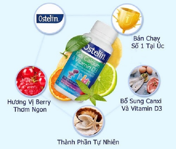 Viên Nhai Vitamin D & Calcium Ostelin Kids Tốt Cho Sức Khỏe