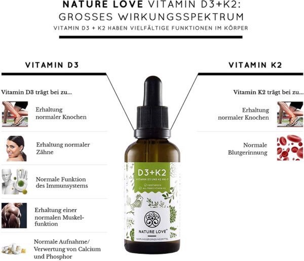 Vitamin D3 + K2 Nature Love, vitamin hỗ trợ phát triển chiều cao, vitamin d3 k2 nature love, vitamin d3 k2 nature love 20ml