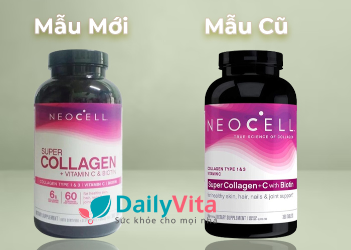 Neocell Super Collagen + Vitamin C & Biotin Type 1&3 360 Viên mẫu mới và mẫu cũ