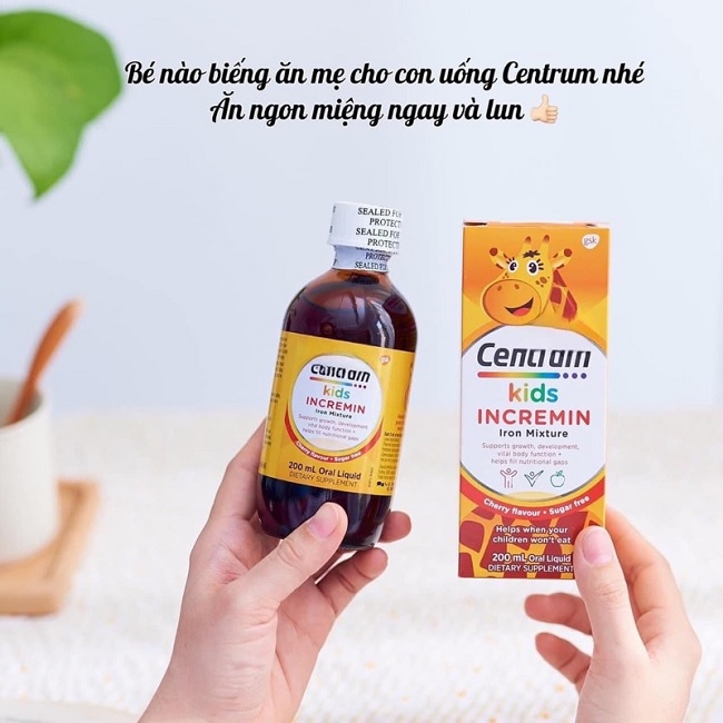 Siro cải thiện ăn ngon miệng cho bé Centrum Kids Incremin Iron Mixture