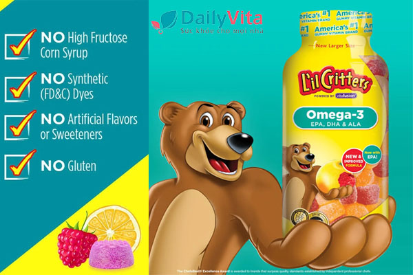 Kẹo Vitamin tổng hợp L'il Critters Omega-3 DHA