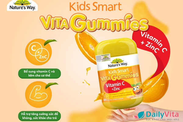 Viên kẹo dẻo Vita Gummies bổ sung Vitamin C và kẽm